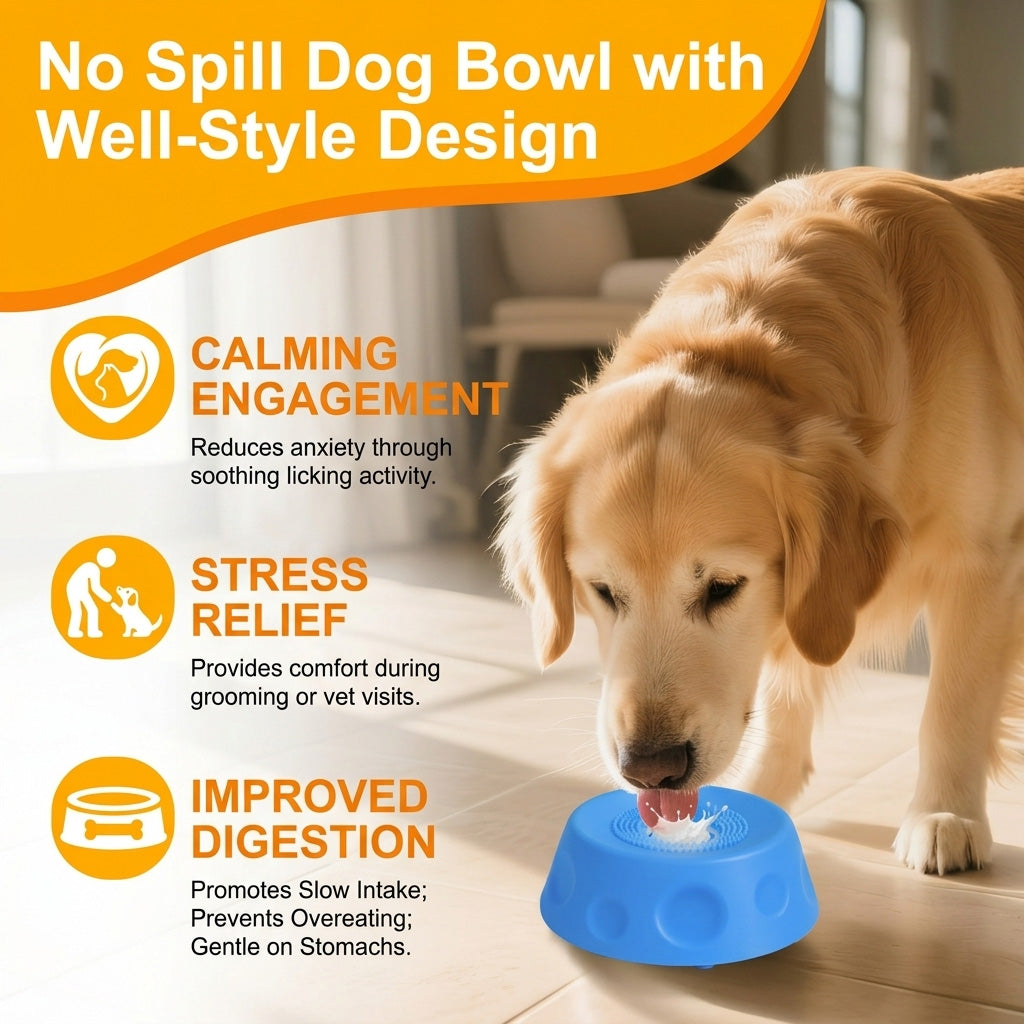 3-in-1 Suction Slow Feeder Dog Bowl with Treat Ball
