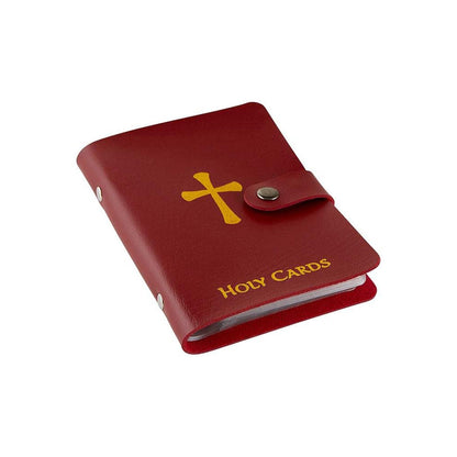✝️ Catholic Genuine Leather Holy Card Holder – Pocket Prayer Card Organizer with Snap Closure