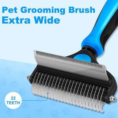 2-in-1 Pet Grooming Rake – Detangle, Deshed & Smooth Fur Easily