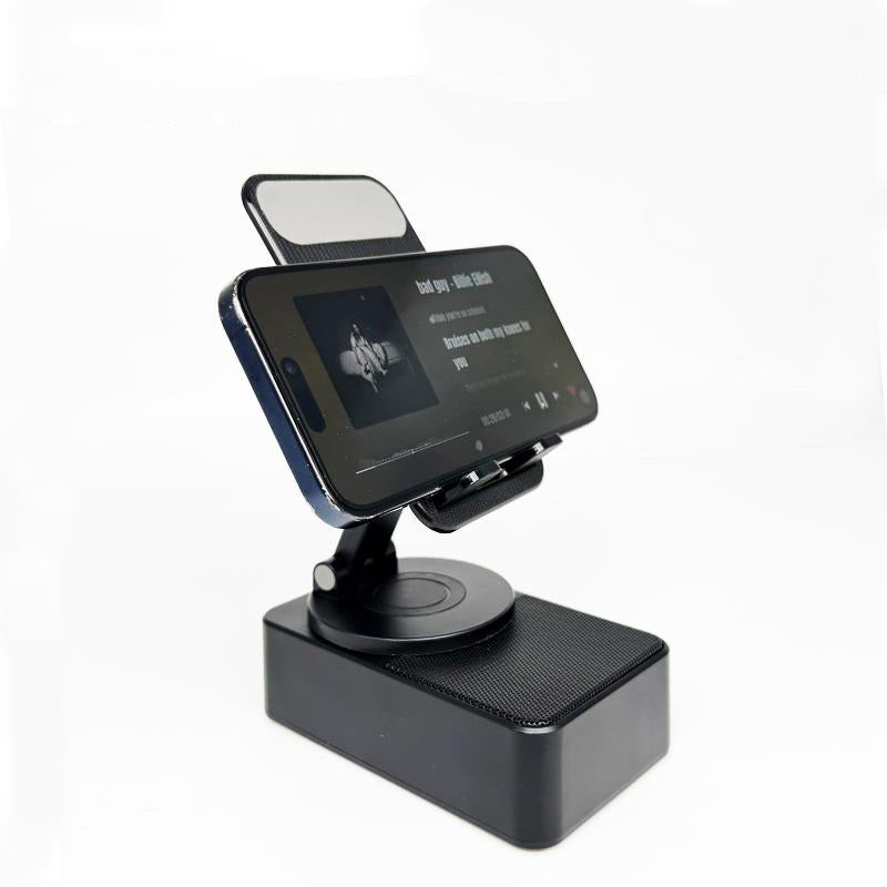 5-in-1 Wireless Bluetooth Phone Holder Speaker Stand Charger Rotating Portable