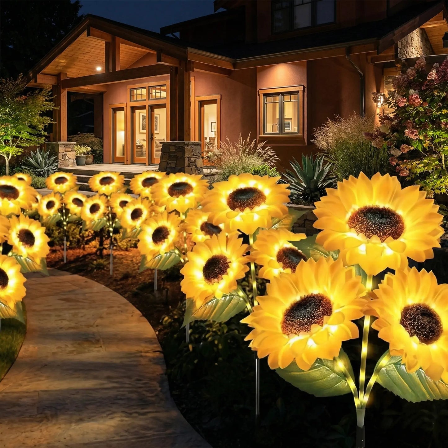 Glowing Solar Sunflower Lights for Garden & Patio Decor