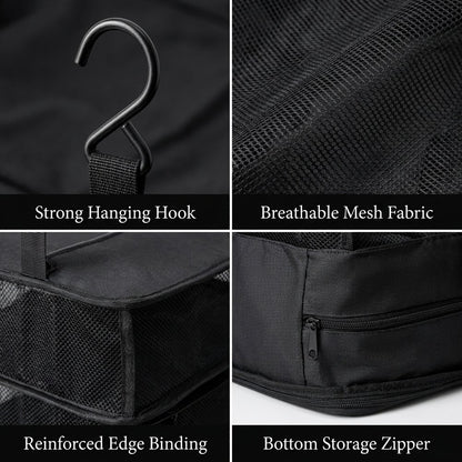 Travel Hanging Closet Organizer Bag with Hooks & Compression Straps