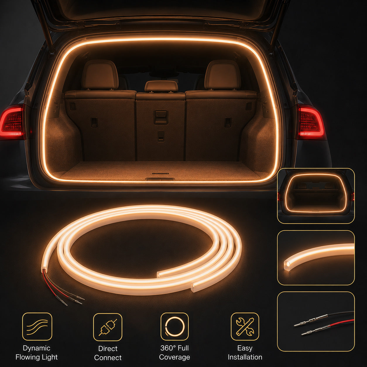 Dynamic Flowing Car Trunk Ambient Light Strip