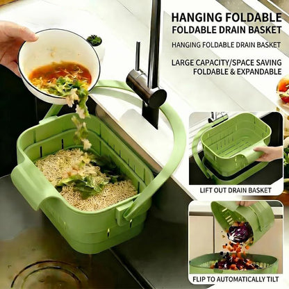 2-Pack Foldable Hanging Kitchen Sink Drain Baskets