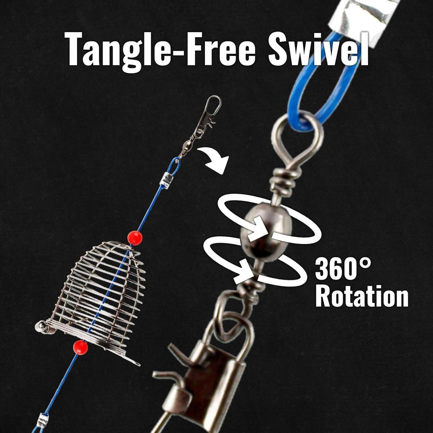 Stainless Steel Fishing Bait Cage Feeder 3-Piece Set – Durable Fish Attracting Rig Attachment