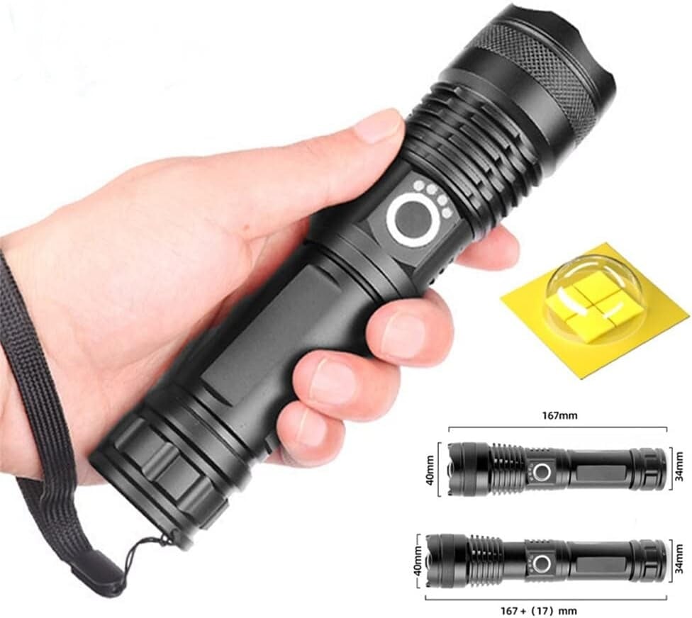Rechargeable LED Flashlight - High Lumen, Waterproof, Ultra Bright Flashlight for Emergencies