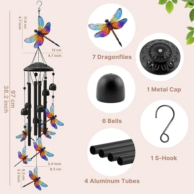 Retro Colorful Hummingbird Wind Chime