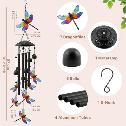 Retro Colorful Hummingbird Wind Chime
