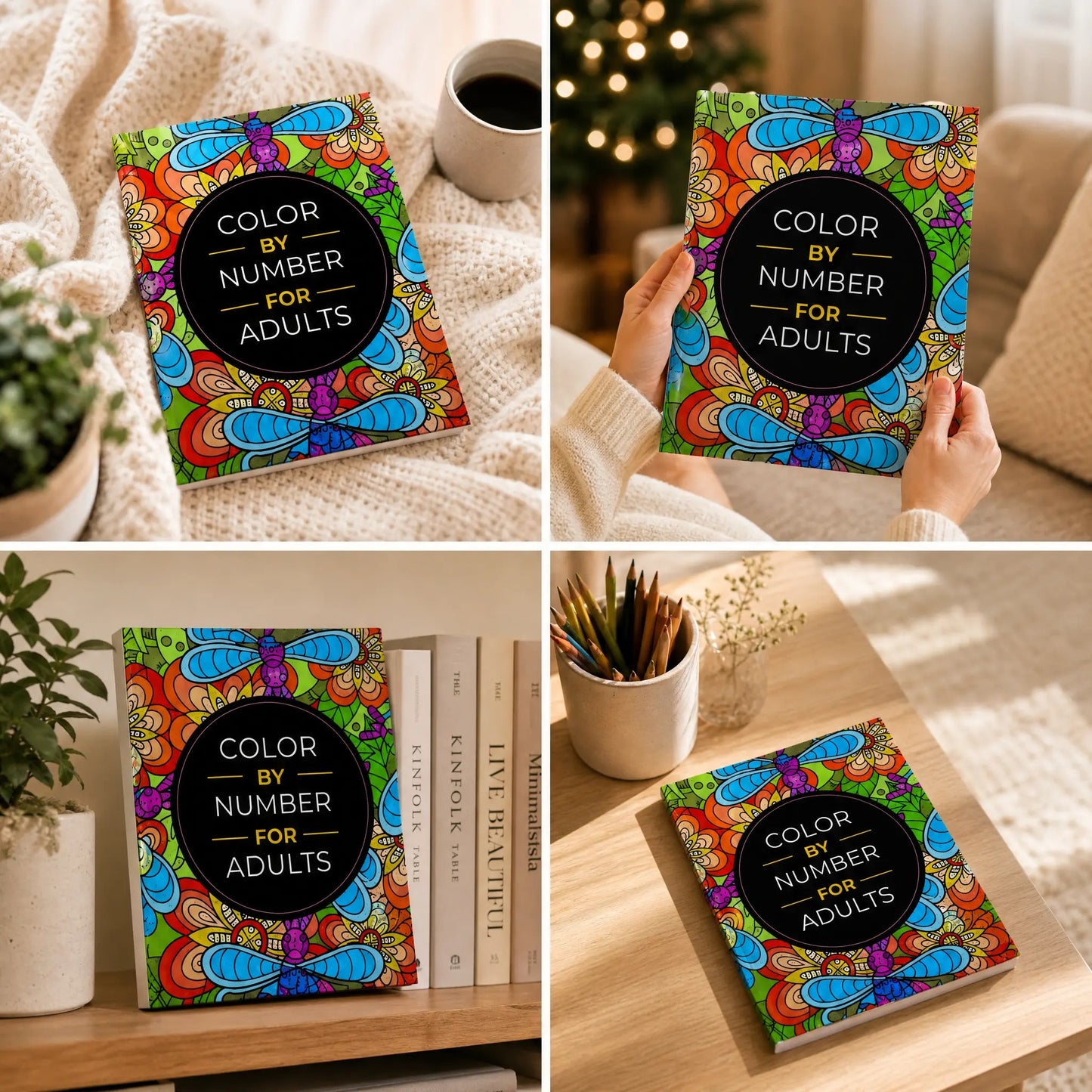 Color By Number Art Book with 75 Beautiful Relaxing Adult Coloring Pages for Stress Relief