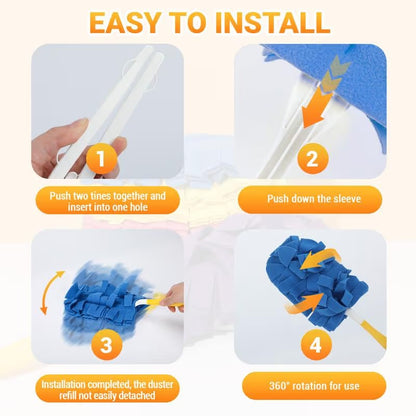 Reusable Chenille Microfiber Dust Duster for Hard-to-Reach Cleaning