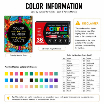 Color By Number Art Book with 75 Beautiful Relaxing Adult Coloring Pages for Stress Relief