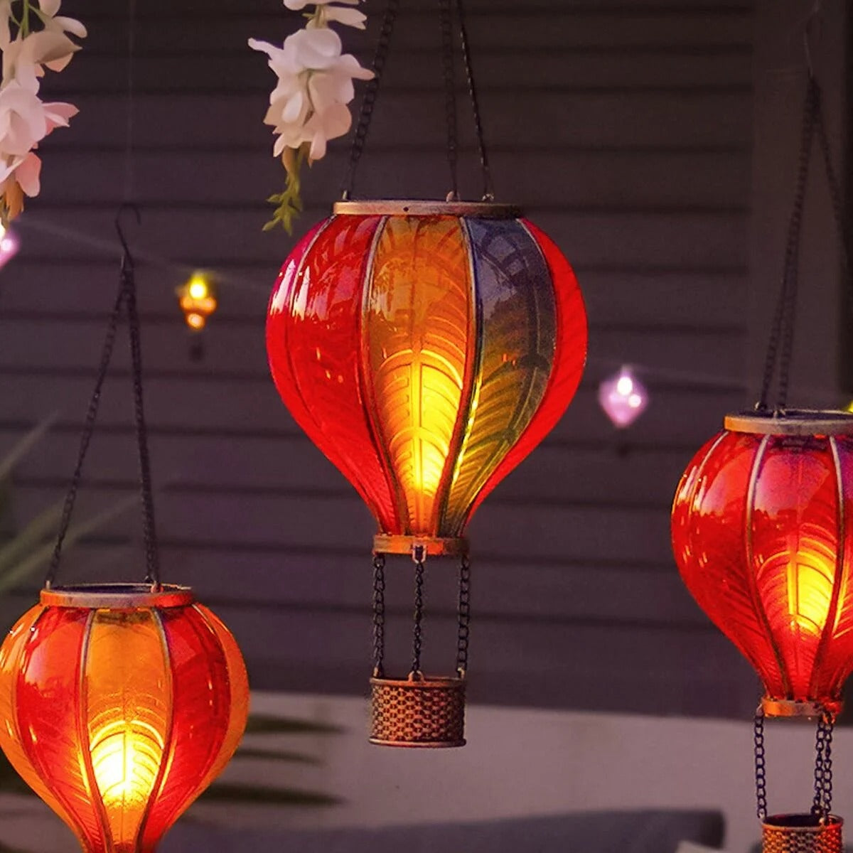 Solar Hanging Rainbow Balloon Lantern