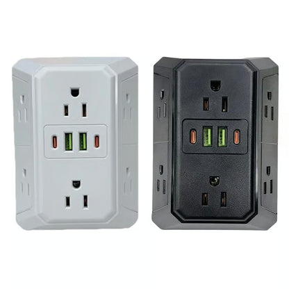 6-Outlet Extender with USB-C, Surge Protection & Night Light