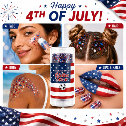 Patriotic Glitter Stick for Face, Hair & Body Sparkle