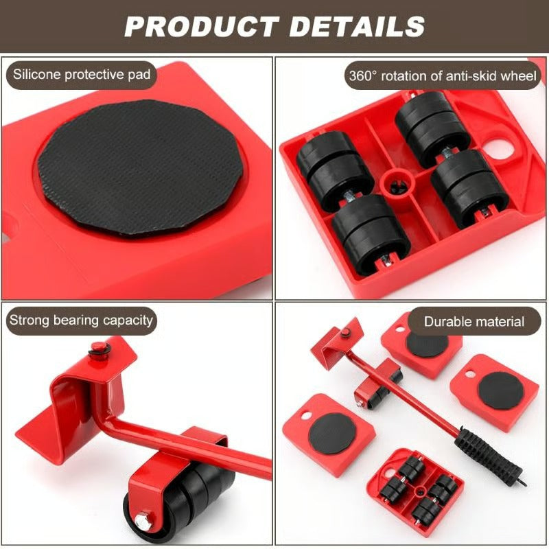 Furniture Mover with Wheels & Furniture Lifter Set
