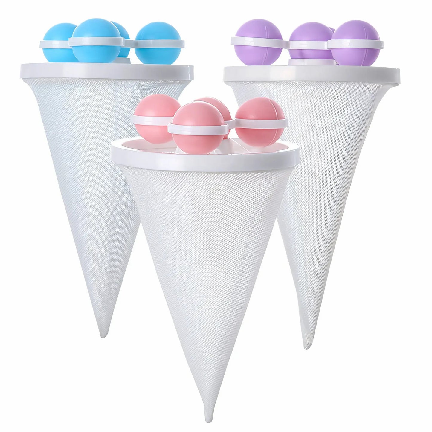 3-Pack Washing Machine Filter Bag, Reusable Floating Hair Filter for Laundry Washer Cotton
