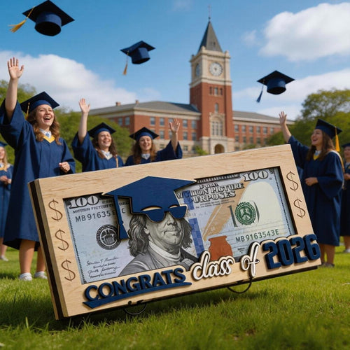 Graduation Money Holder 2026 Wooden Cash Gift Box