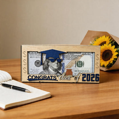 Graduation Money Holder 2026 Wooden Cash Gift Box