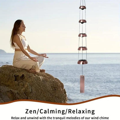 Quintet Brass Wind Chimes with Deep Relaxing Temple Tones