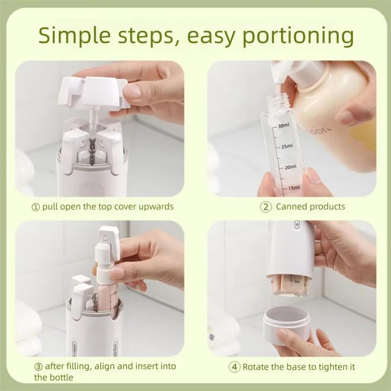 Portable 4-in-1 Travel Toiletry Bottle for Easy Packing