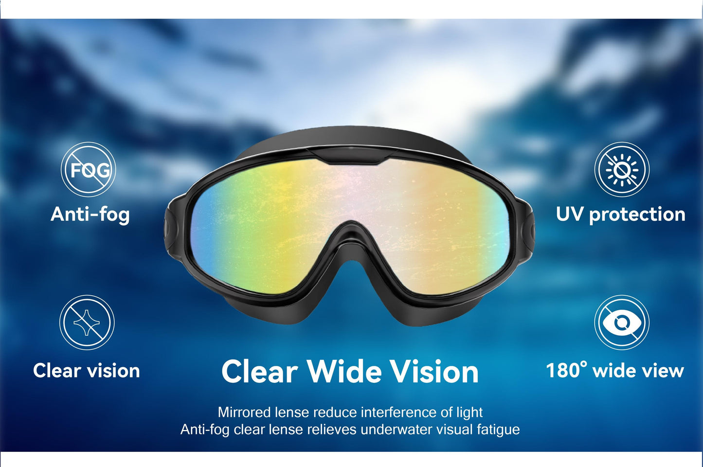 Swim Goggles-Wide View Anti-Fog & UV
