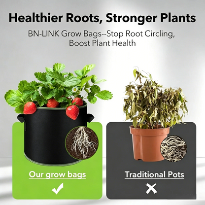 🌱 5-Pack 5 Gallon Grow Bags – Heavy Duty Aeration Fabric Pots with Handles for Vegetables, Flowers & Fruits
