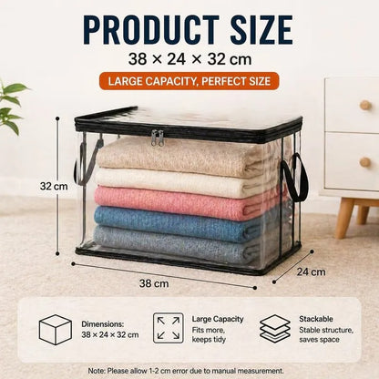 Large Heavy-Duty Thick Plastic Clear Storage Bag for Clothes, Moving & Storage