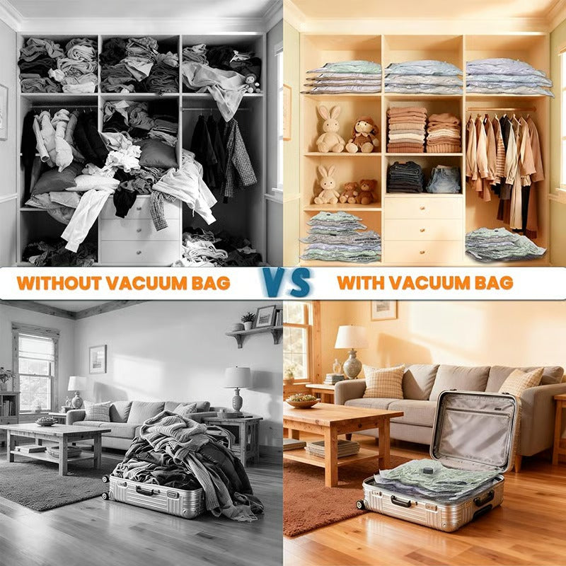 Cordless Travel Vacuum Bag Set for Space-Saving Packing