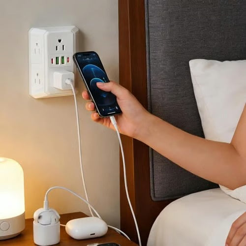 6-Outlet Extender with USB-C, Surge Protection & Night Light