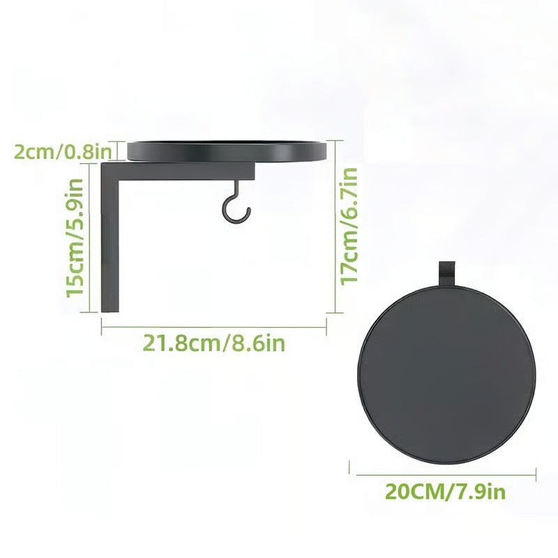Wall-Mounted Metal Bird Bath with Hanging Hook