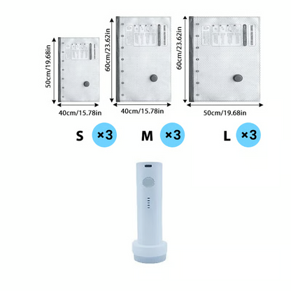 Cordless Travel Vacuum Bag Set for Space-Saving Packing
