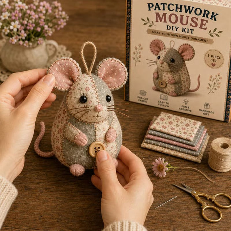 Handcrafted Vintage Mouse Plush Sewing Kit