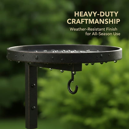 Wall-Mounted Metal Bird Bath with Hanging Hook