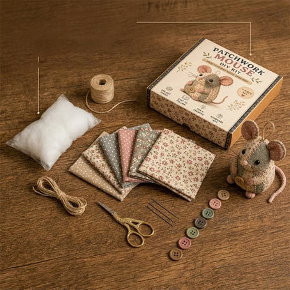 Handcrafted Vintage Mouse Plush Sewing Kit
