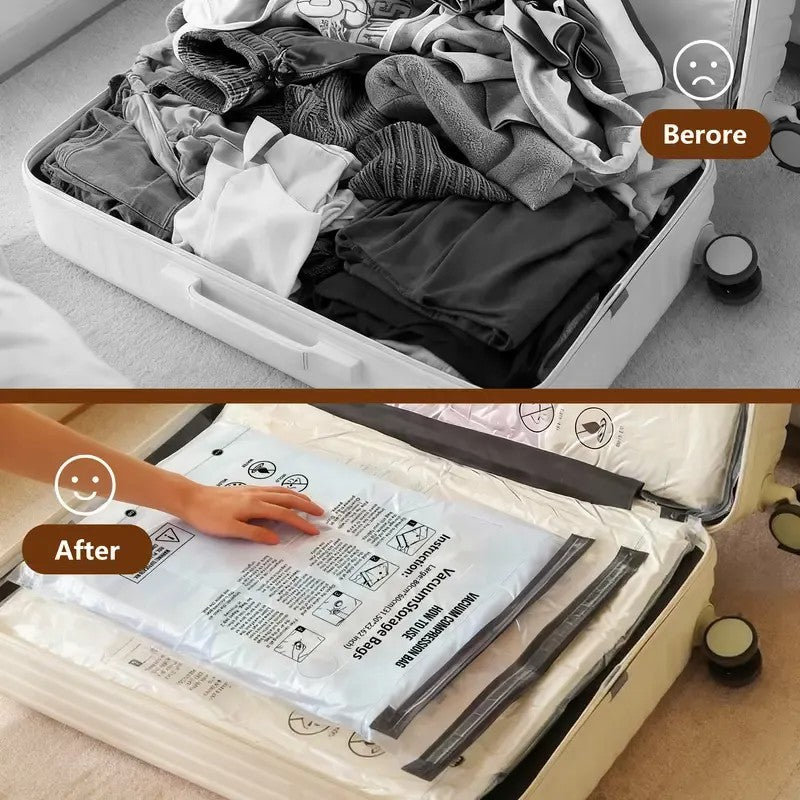 Cordless Travel Vacuum Bag Set for Space-Saving Packing