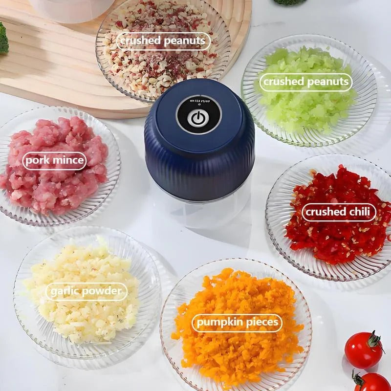 Portable Electric Garlic Chopper for Fast Kitchen Food Prep
