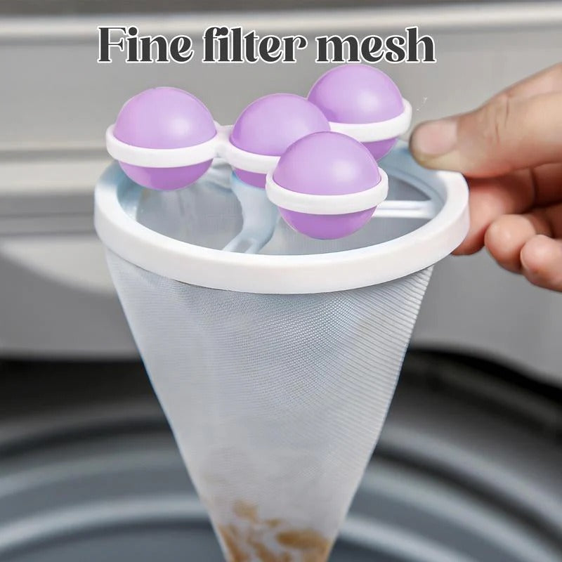 3-Pack Washing Machine Filter Bag, Reusable Floating Hair Filter for Laundry Washer Cotton