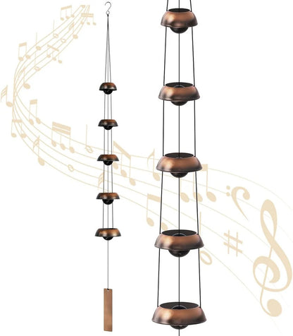Quintet Brass Wind Chimes with Deep Relaxing Temple Tones