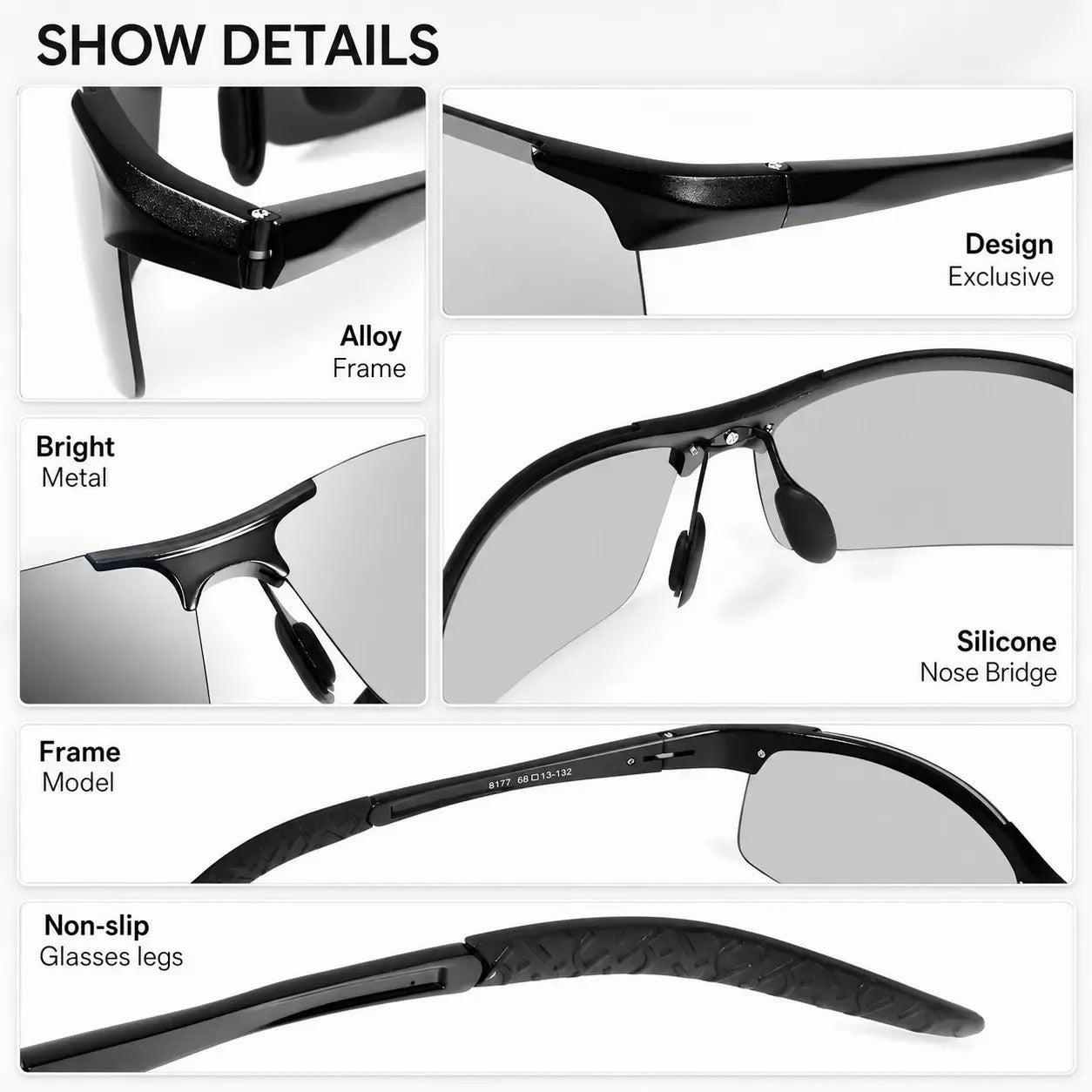 Photochromic Sunglasses with Anti-glare Polarized Lens
