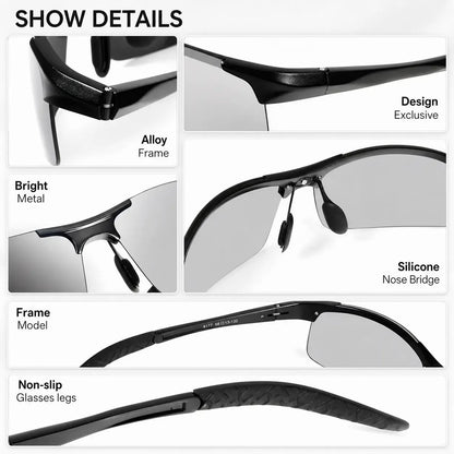 Photochromic Sunglasses with Anti-glare Polarized Lens