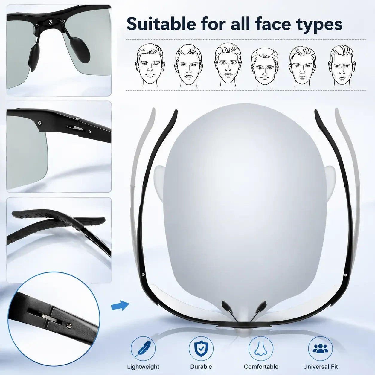 Photochromic Sunglasses with Anti-glare Polarized Lens