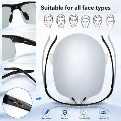 Photochromic Sunglasses with Anti-glare Polarized Lens