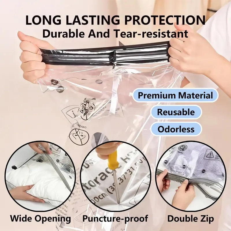 Cordless Travel Vacuum Bag Set for Space-Saving Packing