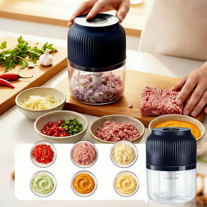 Portable Electric Garlic Chopper for Fast Kitchen Food Prep