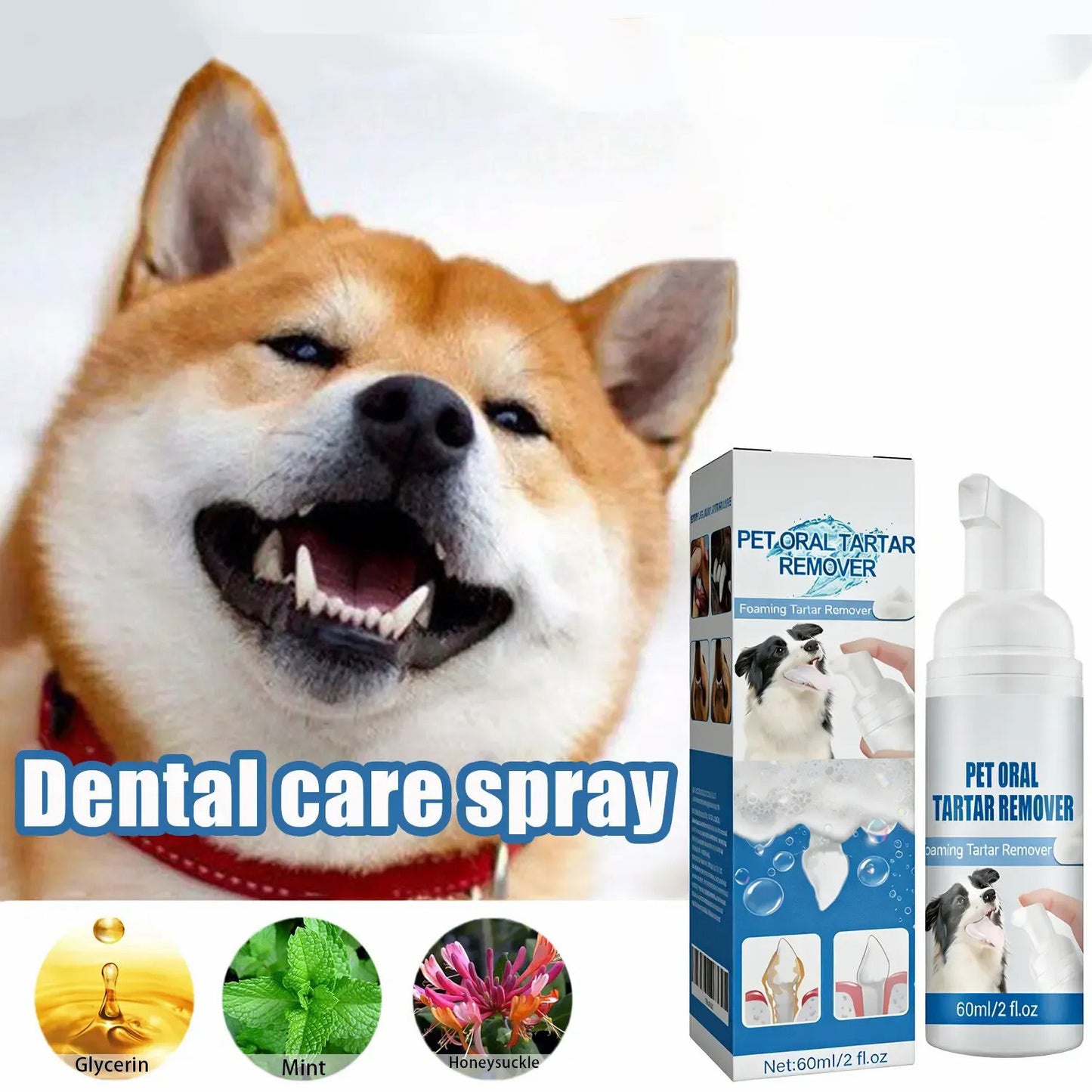 Advanced Foaming Pet Dental Spray for Tartar & Bad Breath