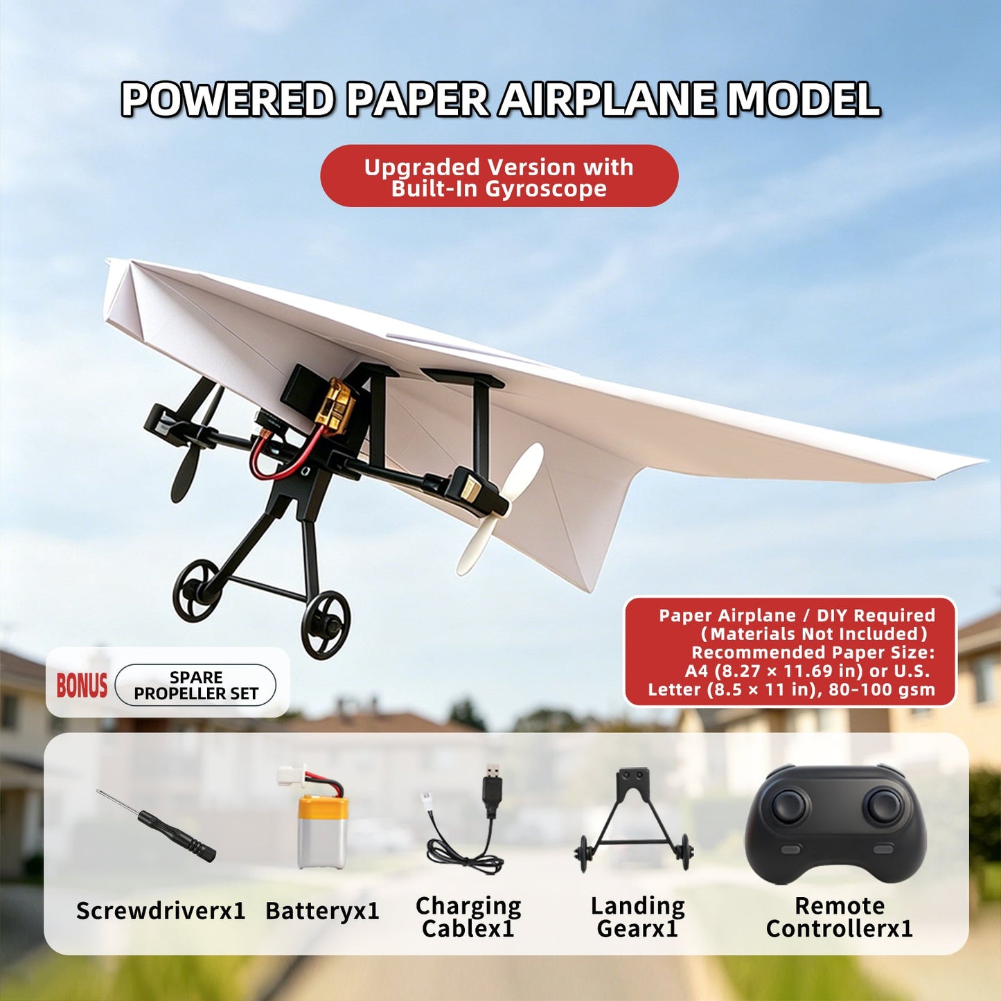 Smart Remote-controlled DIY Paper Airplane Kit